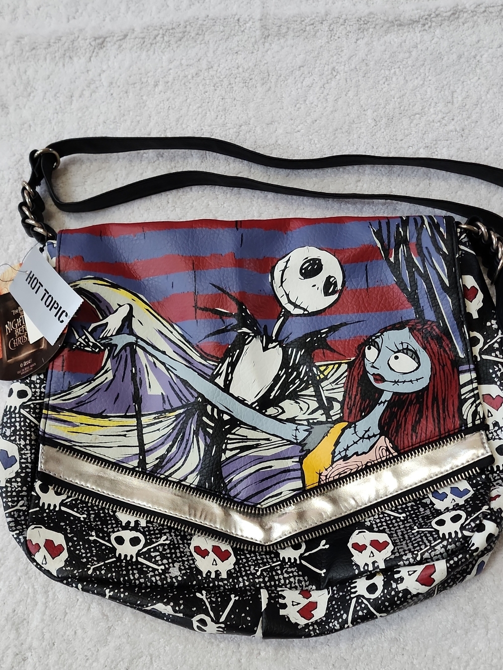 Loungefly Disney The Nightmare Before Christmas Jack & Sally Crossbody Bag New